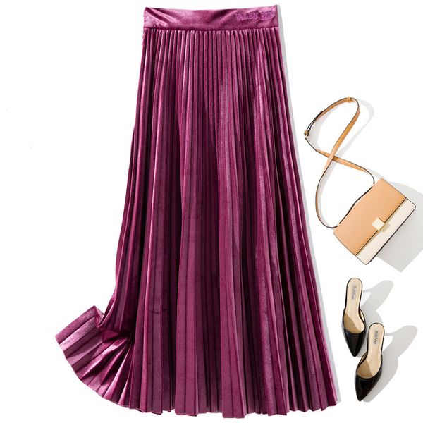 2020 autumn winter women black velvet skirt high waist solid color heavy designer long skirts y1214
2020 autumn winter women black velvet skirt high waist solid color heavy designer long skirts y1214
