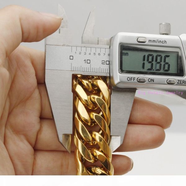 heavy huge 16 20mm yellow gold tone cuban curb link chain stainless steel necklace bracelet biker mens gift 7-40inch custom size, Silver 
heavy huge 16 20mm yellow gold tone cuban curb link chain stainless steel necklace bracelet biker mens gift 7-40inch custom size, Silver
