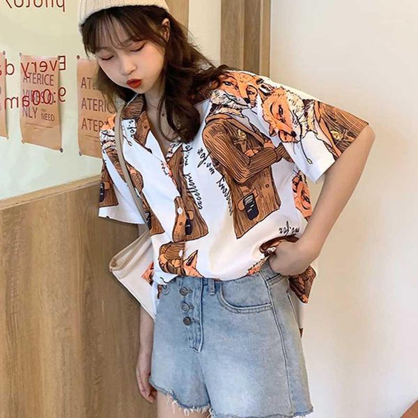 fashion korean summer women blouses printing streetwear short sleeve shirt camisas femininas shirt blusas mujer1, White
fashion korean summer women blouses printing streetwear short sleeve shirt camisas femininas shirt blusas mujer1, White