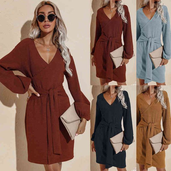 casual dresses women's autumn and winter long sleeve buttock v-neck lace up solid color dresses, Black;gray
casual dresses women's autumn and winter long sleeve buttock v-neck lace up solid color dresses, Black;gray
