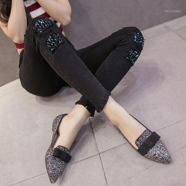 new spring tide waist wild pants feet was thin outer wear leggings female1, Black