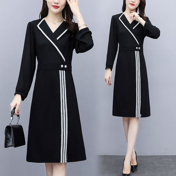 female big plus size spring autumn long casual party ladies work dress up z8m0, Black;gray
female big plus size spring autumn long casual party ladies work dress up z8m0, Black;gray