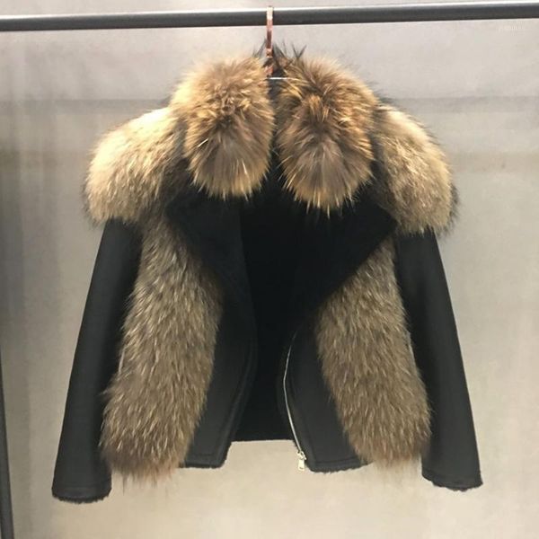 fashionable temperament leather fur one natural fur short coat with zipper motorcycle suit abrigos para mujer1, Black
fashionable temperament leather fur one natural fur short coat with zipper motorcycle suit abrigos para mujer1, Black