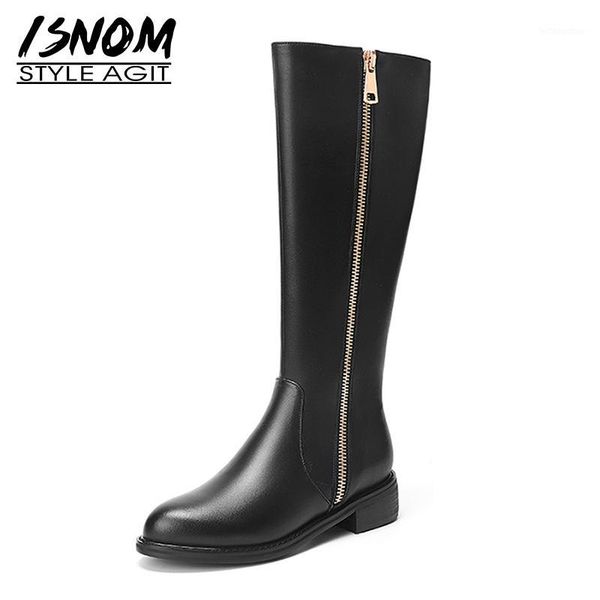 isnom 2020 new side zipper knee high boots genuine leather shoes chunky heel knight boots autumn winter keep warm shoes big size1, Black
isnom 2020 new side zipper knee high boots genuine leather shoes chunky heel knight boots autumn winter keep warm shoes big size1, Black