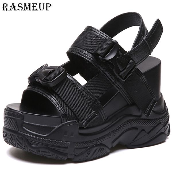 rasmeup 12cm platform women wedge sport sandals high heel gladiators fashion sneakers summer shoes creepers comfortable shoes y200405, Black
rasmeup 12cm platform women wedge sport sandals high heel gladiators fashion sneakers summer shoes creepers comfortable shoes y200405, Black