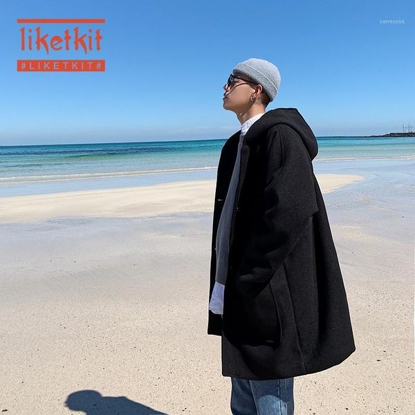 liketkit mens winter hooded long trench coat 2019 male solid casual cotton wool blends coat male loose korean fashions overcoats1, Black
liketkit mens winter hooded long trench coat 2019 male solid casual cotton wool blends coat male loose korean fashions overcoats1, Black