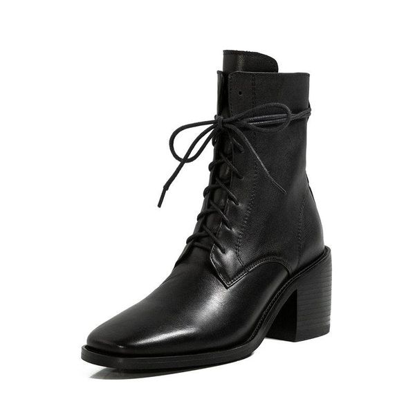 genuine leather ladies ankle boots leather side zipper thick heels shoes woman 2021 autumn winter party working women boots, Black
genuine leather ladies ankle boots leather side zipper thick heels shoes woman 2021 autumn winter party working women boots, Black