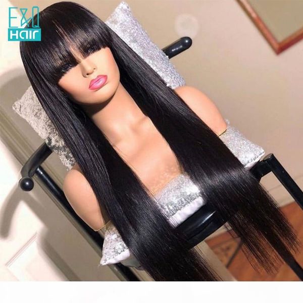 glueless full lace human hair wigs with bangs pre plucked brazilian remy hair straight human wigs for black women 130%, Black;brown
glueless full lace human hair wigs with bangs pre plucked brazilian remy hair straight human wigs for black women 130%, Black;brown