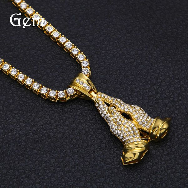 men's hip hop diamond inlaid two handed pendant prayer hand diamond chain set rapperdj cool nightclub item, Silver
men's hip hop diamond inlaid two handed pendant prayer hand diamond chain set rapperdj cool nightclub item, Silver