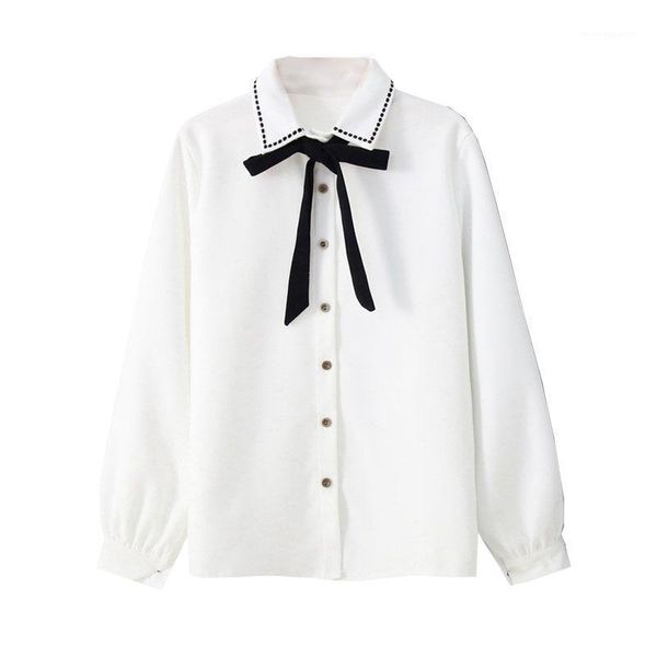 women's blouses & shirts preppy style long sleeve bow shirt women 2021 spring embroidery retro loose temperament 20121561, White
women's blouses & shirts preppy style long sleeve bow shirt women 2021 spring embroidery retro loose temperament 20121561, White