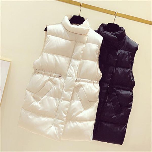 winter autumn thick women's vest sleeveless stand collar warm cotton vests drawstring casual down jacket female coats zy51951, Black;white
winter autumn thick women's vest sleeveless stand collar warm cotton vests drawstring casual down jacket female coats zy51951, Black;white