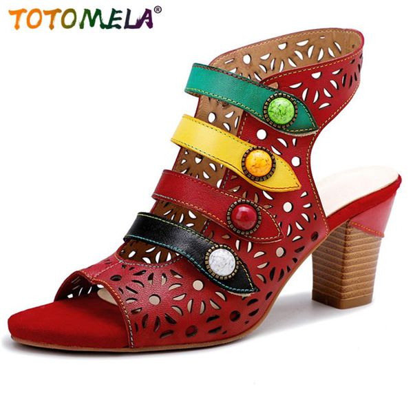 totomela 2020 ethnic style vintage high heel sandals women genuine leather shoes hollow out rivet fashion summer sandals ladies, Black
totomela 2020 ethnic style vintage high heel sandals women genuine leather shoes hollow out rivet fashion summer sandals ladies, Black