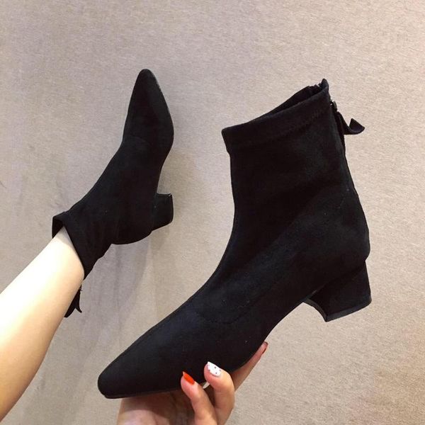white mid-calf boots shoes booties ladies boots-women low heels booties winter footwear luxury designer round toe short, Black
white mid-calf boots shoes booties ladies boots-women low heels booties winter footwear luxury designer round toe short, Black