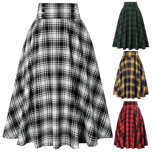 belle poque women elastic waist plaided skirt high waist buttons grid retro a-line swing midi skirts youth lady casual new 20201, Black
belle poque women elastic waist plaided skirt high waist buttons grid retro a-line swing midi skirts youth lady casual new 20201, Black