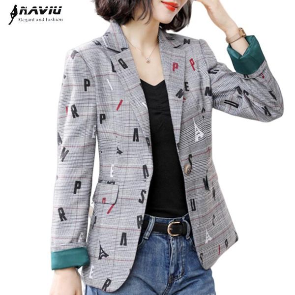 printed plaid jacket women fashion new slim retro casual long sleeve blazer office ladies temperament work coat, White;black
printed plaid jacket women fashion new slim retro casual long sleeve blazer office ladies temperament work coat, White;black