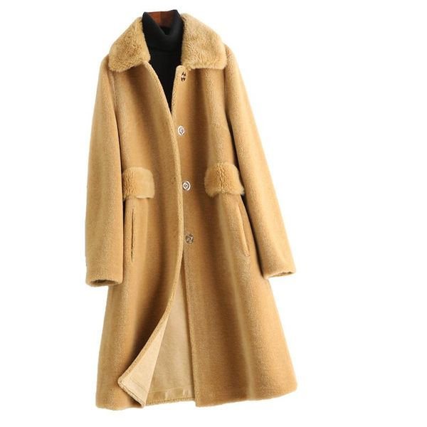 women's fur & faux 100% quality fashion high wool coat female jacket korean soft warm coats 2021 vetement femme zjt347, Black
women's fur & faux 100% quality fashion high wool coat female jacket korean soft warm coats 2021 vetement femme zjt347, Black