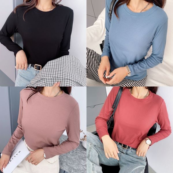 denim bottomed women's long sleeve 2020 new autumn winter double faced frosted solid coat t-shirt round neck versatile plush t-shirt, White
denim bottomed women's long sleeve 2020 new autumn winter double faced frosted solid coat t-shirt round neck versatile plush t-shirt, White