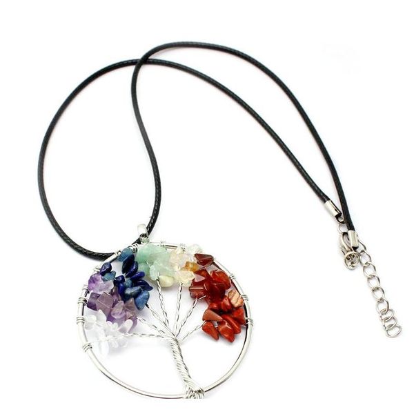 tree of life quartz pendant necklace rainbow 7 chakra multicolor natural stone wisdom tree leather ch sqcbub dh_seller2010, Silver
tree of life quartz pendant necklace rainbow 7 chakra multicolor natural stone wisdom tree leather ch sqcbub dh_seller2010, Silver