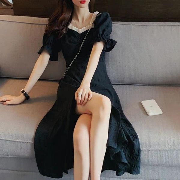uux9m 2020 summer new elegant light-fitting slimming waist split square collar dress bubble sleeve knee-length dress for pjfuz women, Black;gray
uux9m 2020 summer new elegant light-fitting slimming waist split square collar dress bubble sleeve knee-length dress for pjfuz women, Black;gray