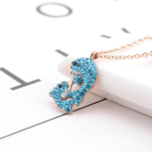 chains necklaces for women zircon double dolphins necklace rose gold chain jewelry on the neck blue pendnat stainless steel, Silver
chains necklaces for women zircon double dolphins necklace rose gold chain jewelry on the neck blue pendnat stainless steel, Silver