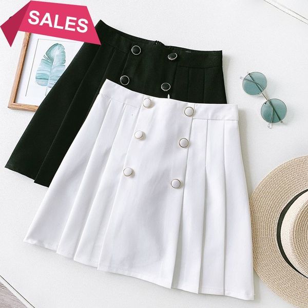 2021 new british style summer women mini preppy high waist a line skirt double breasted above knee compus girl ski skirts rndp, Black
2021 new british style summer women mini preppy high waist a line skirt double breasted above knee compus girl ski skirts rndp, Black