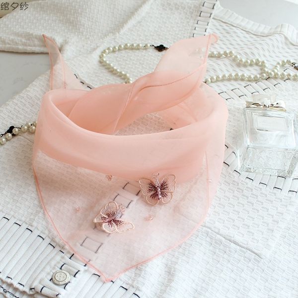 pink grade butterfly embroidered eugen yarn mulberry silk triangle small square scarves for women, Blue;gray
pink grade butterfly embroidered eugen yarn mulberry silk triangle small square scarves for women, Blue;gray