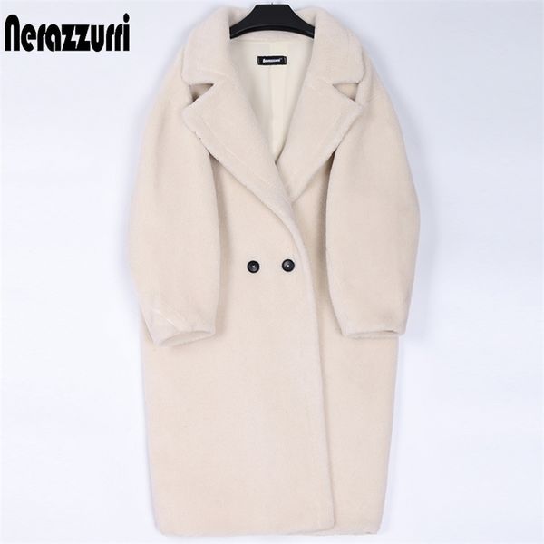 nerazzurri winter long oversized teddy coat women lapel brown thick warm sheep wool teddy bear jacket women plus size fashion 201210, Black
nerazzurri winter long oversized teddy coat women lapel brown thick warm sheep wool teddy bear jacket women plus size fashion 201210, Black