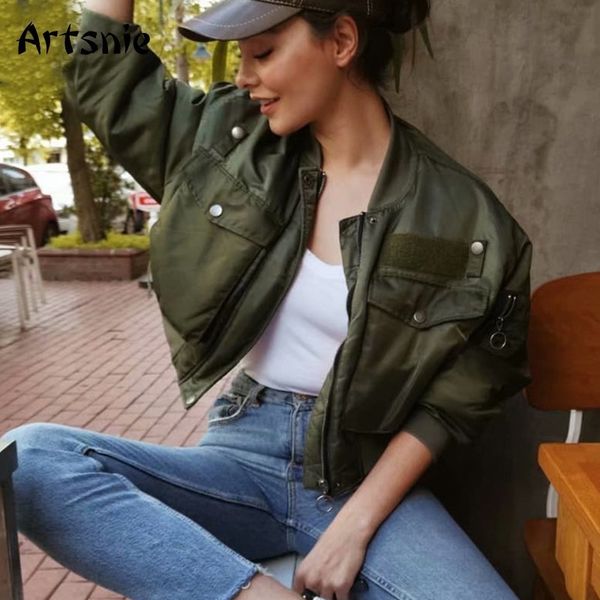 artsnie autumn bomber jacket women army green warm zipper pockets winter coat female jacket parkas femme chaqueta mujer 201104, Black
artsnie autumn bomber jacket women army green warm zipper pockets winter coat female jacket parkas femme chaqueta mujer 201104, Black