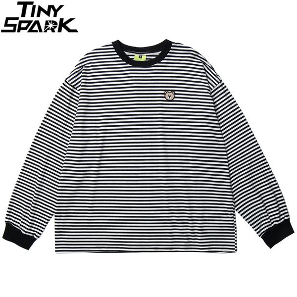 2020 men harajuku striped t shirt long sleeve hip hop bear tshirt streetwear summer cotton t-shirt loose tees black white, White;black
2020 men harajuku striped t shirt long sleeve hip hop bear tshirt streetwear summer cotton t-shirt loose tees black white, White;black