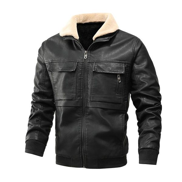 newly fashion winter jackets men fur collar big pocket uniform pu leather jacket hombre thick velvet warm park men biker coats, Black
newly fashion winter jackets men fur collar big pocket uniform pu leather jacket hombre thick velvet warm park men biker coats, Black