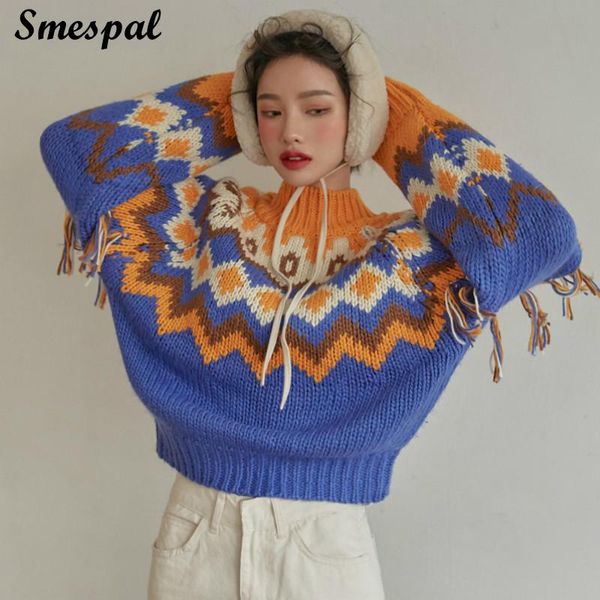 women chic vintage oversize sweater lady winter knitted pullovers in sleeve tassel details, White;black
women chic vintage oversize sweater lady winter knitted pullovers in sleeve tassel details, White;black