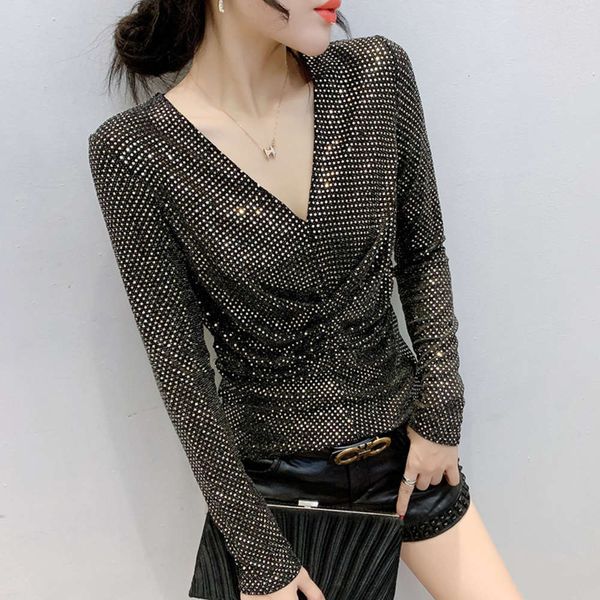 women's 2020 new v-neck t-shirt long sleeve dign sense slim bottom foreign fashion, Black;gray
women's 2020 new v-neck t-shirt long sleeve dign sense slim bottom foreign fashion, Black;gray