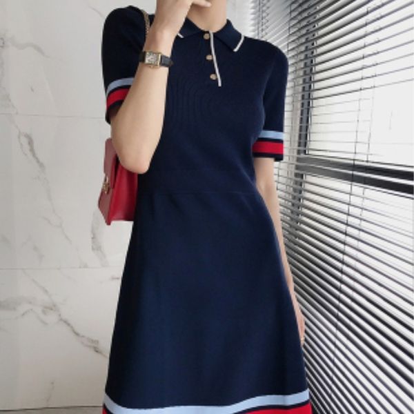 2020 summer new korean dress commuter red and blue contrast polo collar knitted slim and slim striped dress for women gkiaj, White
2020 summer new korean dress commuter red and blue contrast polo collar knitted slim and slim striped dress for women gkiaj, White
