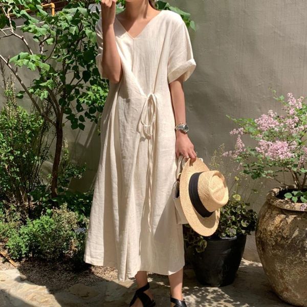 2021 new summer dresses v-neck solid color short sleeve dress women korea loose mid-length temperament vestidos pf404, Black;gray
2021 new summer dresses v-neck solid color short sleeve dress women korea loose mid-length temperament vestidos pf404, Black;gray
