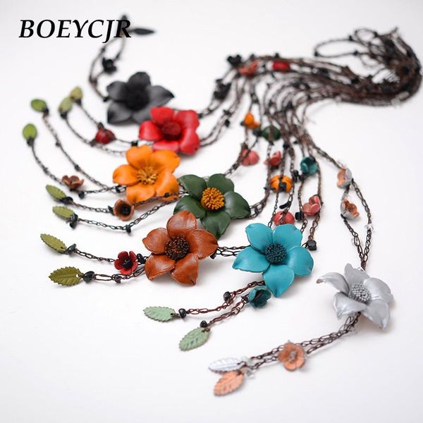 pendant necklaces boeycjr 7 color available vintage leather flower necklace rope chain jewelry ethnic for women gift, Silver
pendant necklaces boeycjr 7 color available vintage leather flower necklace rope chain jewelry ethnic for women gift, Silver
