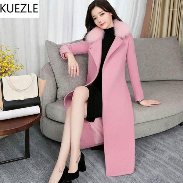 women's wool & blends woolen coat female 2021 fashion large fur collar plus long slim coats solid color thick winter belt jackets 3xl1, Black
women's wool & blends woolen coat female 2021 fashion large fur collar plus long slim coats solid color thick winter belt jackets 3xl1, Black