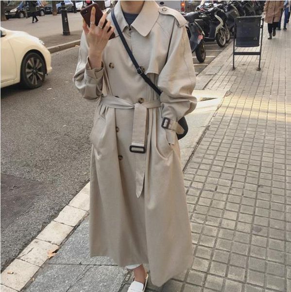 women's trench coats fashion women coat long double-breasted belt blue khaki lady clothes autumn spring outerwear, Tan;black
women's trench coats fashion women coat long double-breasted belt blue khaki lady clothes autumn spring outerwear, Tan;black