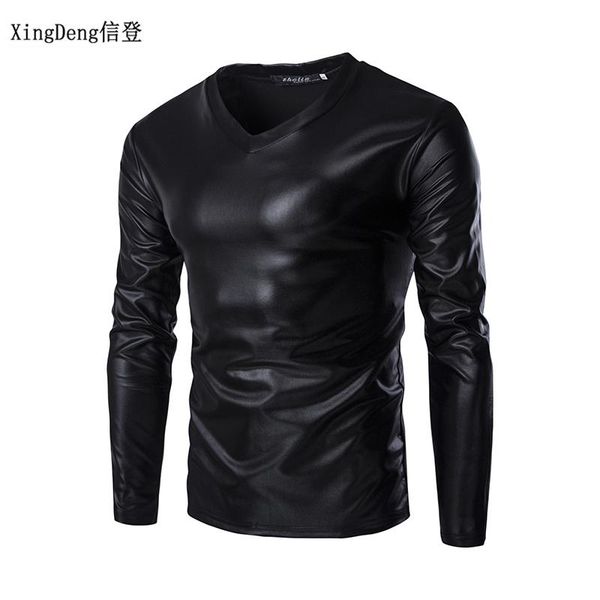xingdeng 2020 leather dj bar and show nightclub clothing men's large size round collar t-shirt men tees spring clothes, White;black
xingdeng 2020 leather dj bar and show nightclub clothing men's large size round collar t-shirt men tees spring clothes, White;black