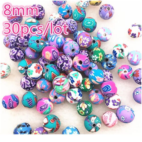 30pcs 8mm polymer clay flower pattern printing mix colors beads round spacer loose beads for making qylieq
30pcs 8mm polymer clay flower pattern printing mix colors beads round spacer loose beads for making qylieq