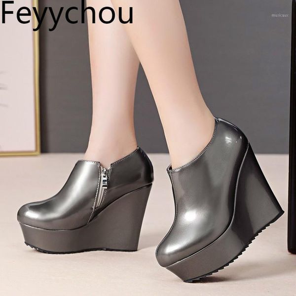 women boots autumn winter pu ankle new europe and america wedges deep mouth high-heeled flat-bottom polyurethane thick bottom1, Black
women boots autumn winter pu ankle new europe and america wedges deep mouth high-heeled flat-bottom polyurethane thick bottom1, Black