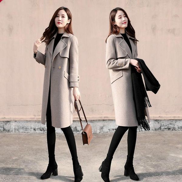 2021 women autumn winter elegant wool blend coat lady slim button long sleeve mid-long jacket female casual loose outerwear f258, Black
2021 women autumn winter elegant wool blend coat lady slim button long sleeve mid-long jacket female casual loose outerwear f258, Black