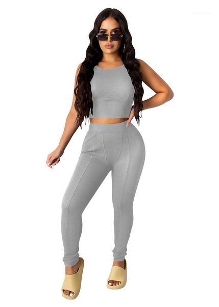 tracksuit sleeve crew neck short vest high waist pencil pants ladies casual sport sets women slim yoga, Gray
tracksuit sleeve crew neck short vest high waist pencil pants ladies casual sport sets women slim yoga, Gray