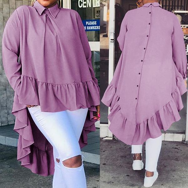celmia women asymmetrical 2020 fashion solid back buttons ruffles shirts long sleeve lapel casual blouses ladies blusas 5xl1, White
celmia women asymmetrical 2020 fashion solid back buttons ruffles shirts long sleeve lapel casual blouses ladies blusas 5xl1, White