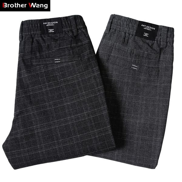 new men's casual plaid pants business casual slim fit dark grey classic style elastic trousers male brand clothes 210201, Black
new men's casual plaid pants business casual slim fit dark grey classic style elastic trousers male brand clothes 210201, Black