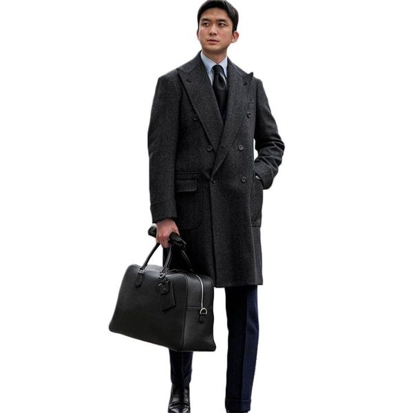 men's suits & blazers one piece black wool men custom made double breasted lapel royal formal thick business long coat, White;black
men's suits & blazers one piece black wool men custom made double breasted lapel royal formal thick business long coat, White;black