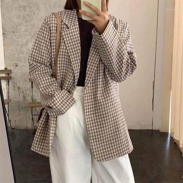 hzirip coffee plaid full sleeves chic loose geometric vintage 2020 all match casual office lady fashion women blazers1, White;black
hzirip coffee plaid full sleeves chic loose geometric vintage 2020 all match casual office lady fashion women blazers1, White;black