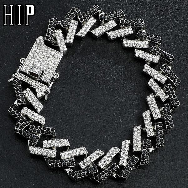 hip hop 15mm bling iced out full rhinestone bracelet geometric cz stone cuban chain bracelets for men jewelry, Black
hip hop 15mm bling iced out full rhinestone bracelet geometric cz stone cuban chain bracelets for men jewelry, Black
