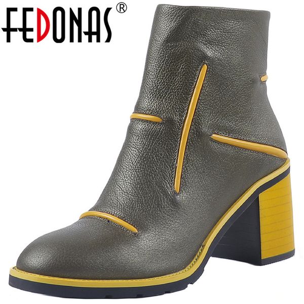 fedonas elegant women's shoes winter 2020 genuine leather high heels for women mixed colors party ankle boots q1104, Black
fedonas elegant women's shoes winter 2020 genuine leather high heels for women mixed colors party ankle boots q1104, Black