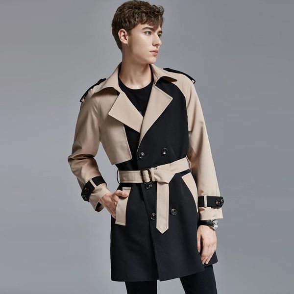 length men medium trench luxury contrast color double breasted mens jackets and coats plus size 6xl slim fit male coats, Black
length men medium trench luxury contrast color double breasted mens jackets and coats plus size 6xl slim fit male coats, Black