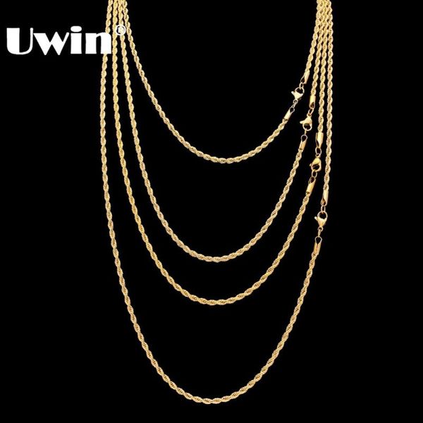 uwin stainless steel 3mm rope chain necklace 18inch 22inch gold silver color hiphop fashion jewelry for men/women
uwin stainless steel 3mm rope chain necklace 18inch 22inch gold silver color hiphop fashion jewelry for men/women